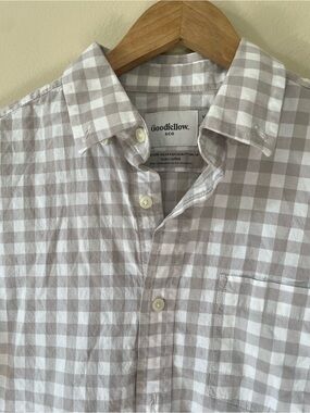 Men’s Grey Plaid Button-Down